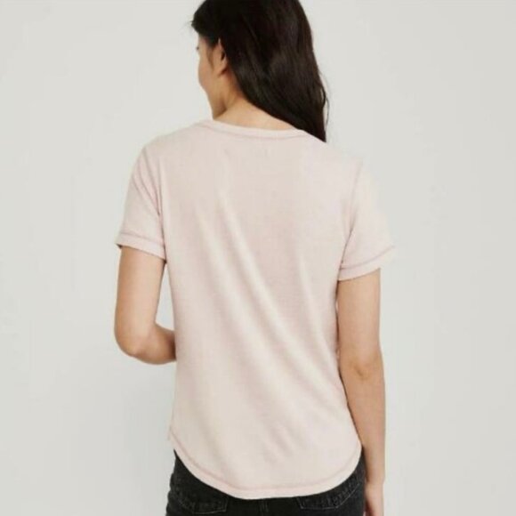 Abercrombie & Fitch Cream Short Sleeve Logo Tee Shirt Women’s Small EUC - Picture 3 of 5